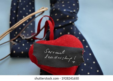 Servant Leadership - Business Tie, Glasses And Heart With Note