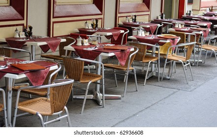 Served With Dining Tables In The Outdoor Cafe