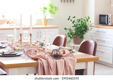 Served Table In Modern Dining Room