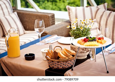 Served Table At Summer Terrace Cafe