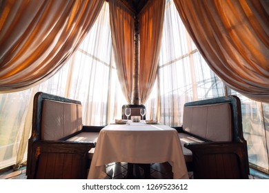 Served table for two persons.