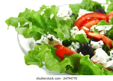 Served Vegetable Salad With Stilton Cheese