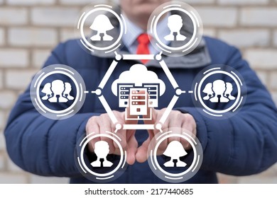 Server and hosting concept. Cloud computing network. Big data technology. Intranet. - Shutterstock ID 2177440685
