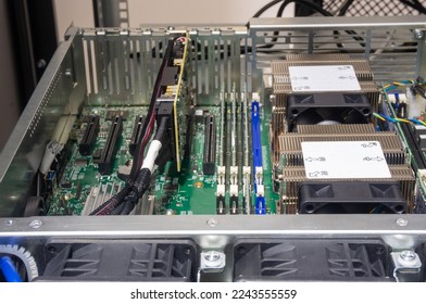 The server installed in the data center.