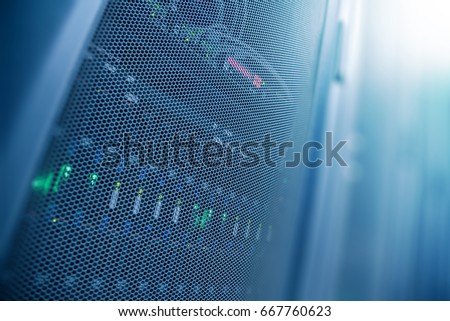 Server internet datacenter room, network, technology concept background, Data center is the server control center for internet provider.