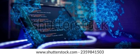 Server logs analysis. Closeup developing programming and coding technologies. Developer working on web sites codes in office.