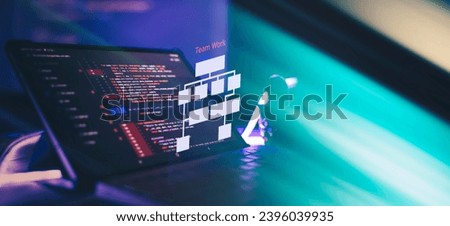 Server logs analysis. Closeup developing programming and coding technologies. Developer working on web sites codes in office.