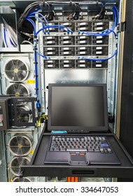 server management console with a screen in enterprise server