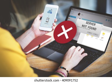 Server Not Found Error Inaccessible Concept