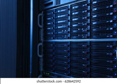 Server Rack Cluster In A Data Center