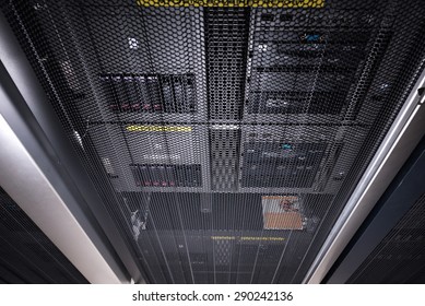 server rack door close up