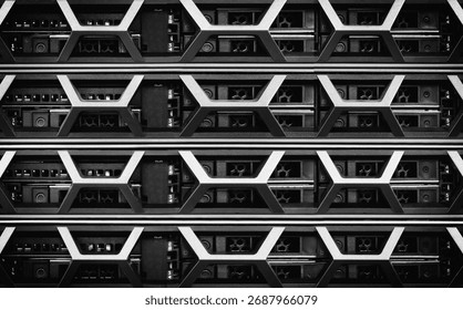 Server racks for big data and internet communications.