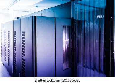 Server Racks Inside Datacenter Of Internet Service Provider