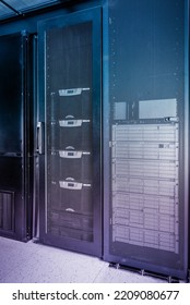 Server Racks Inside Datacenter Internet Service Stock Photo 2209080677 ...