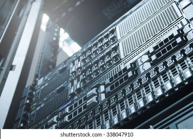 Server technology in datacenter from bottom view