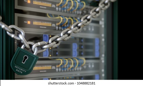 Servers And Hardware Room Computer Technology Security Concept