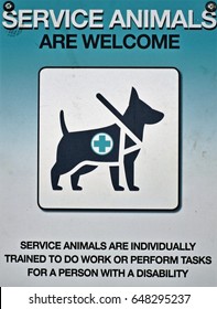 Service Animal Sign