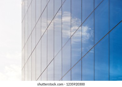 Service Of Cleaning Glass Windows In Modern Comercial Building