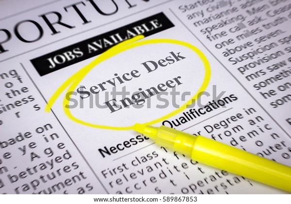 Service Desk Engineer Newspaper Sheet Ads Stock Photo Edit Now