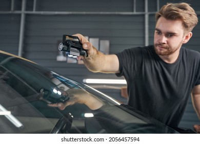 Service Master Control Cleaning During Auto Detailing At Maintenance Station