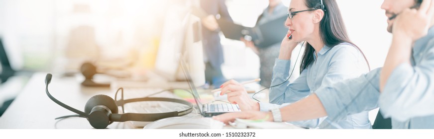 Service Team Concept. Operator or Contact Center Sale in Office, Information People Call Center, Quality Professional Team Sales Support Office. Environment Workplace Representative Company. - Shutterstock ID 1510232372