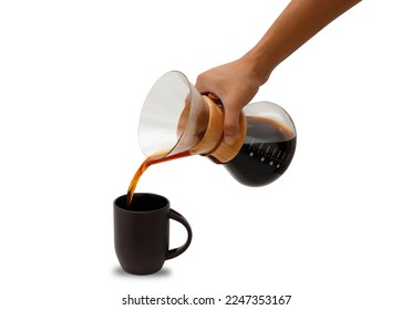 Serving coffee holding hand isolated white background  - Powered by Shutterstock