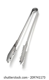 Serving Kitchen Tongs Isolated On A White 