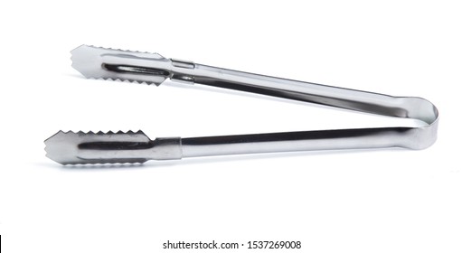 serving tongs ice isolated on a white background