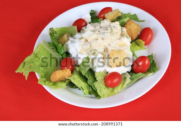 Serving Tuna Salad On Bed Cottage Stock Photo Edit Now 208991371