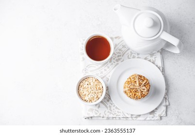 Sesame Chia flax seeds oatmeal cookies. toning - Powered by Shutterstock