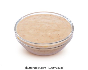 Sesame Sauce. Tahini Isolated On White Background