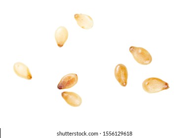 Sesame seeds isolated on a white background.