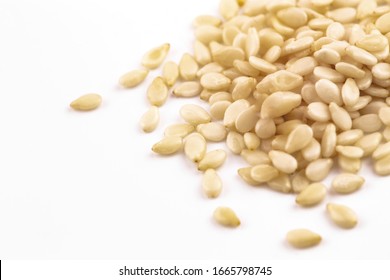 Sesame Seeds Isolated On White Background