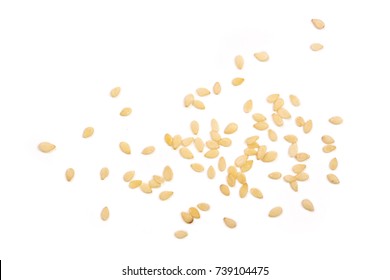 Sesame seeds isolated on white background top view - Shutterstock ID 739104475