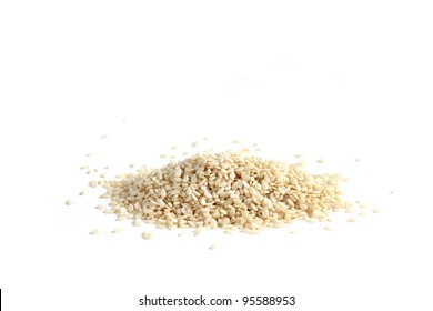 A Sesame Seeds On A White Background