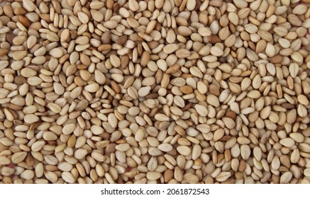 Sesame Seeds Scattered On A Table