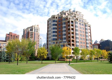 set of 3 apartment buildings in calgary downtown