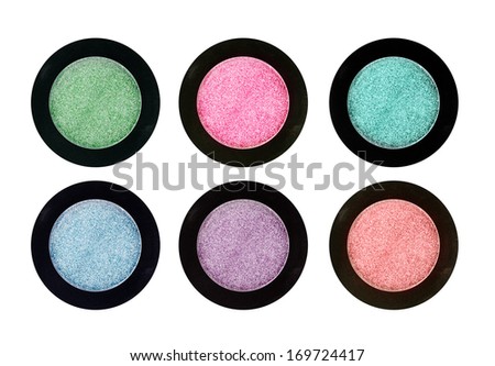 Set of 4 eye shadows isolated on white isolated on white background