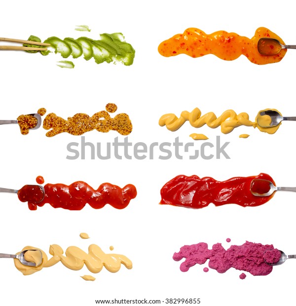 Set 8 Savory Sauces Dips Isolated Stock Photo 382996855 | Shutterstock