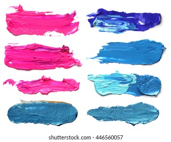 Set of abstract acrylic brush strokes. - Shutterstock ID 446560057