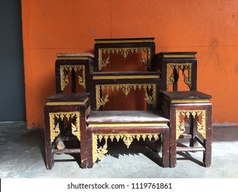 Set Of Altar Table In Buddhism