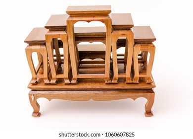 Set Of Altar Table Made From Wooden.