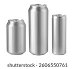 Set of  Aluminum slim cans isolated on white background  