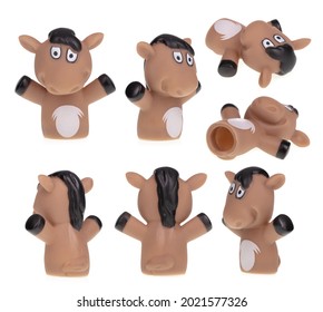 Set Of Animal Finger Puppets Isolated On A White Background.