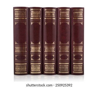 Set of antique books. Books isolated on white background.