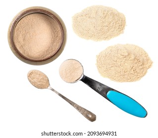 Set Apple Pectin Powder Cutout On White Background