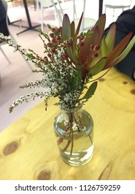 A set of artificial plants on a table