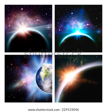 Set of assorted space backgrounds for your design. NASA imagery used