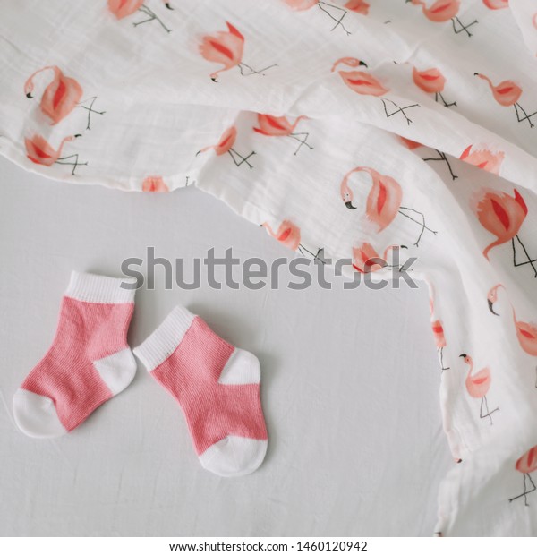 Set Baby Clothes Accessories On Light Stock Photo Edit Now