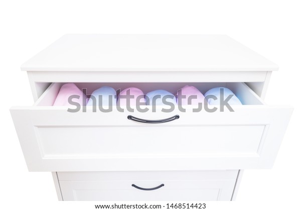 Set Baby Clothes White Wooden Cabinet Stock Photo Edit Now